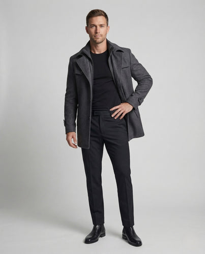 Herren Wasserdichte Business-Winterjacke mit wind- & wasserfestem Schutz | EB