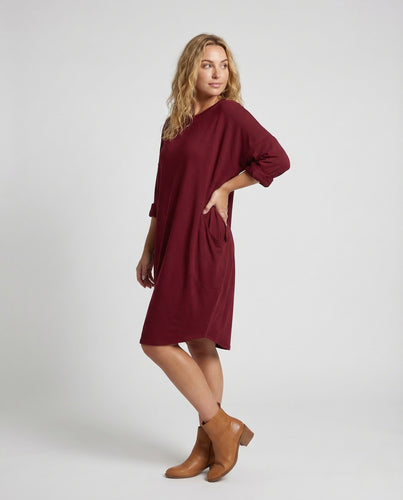 Damen Tunika Kleid Viskose Taschen