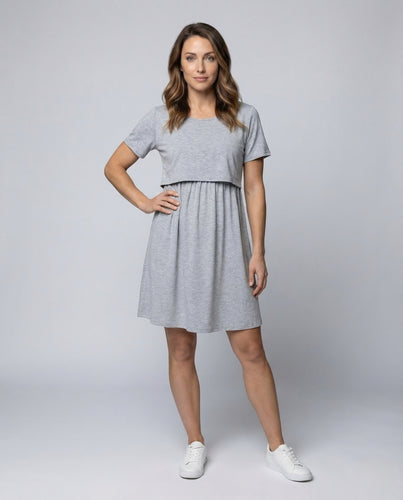 Damen Umstandskleid Stillkleid Elastikbund
