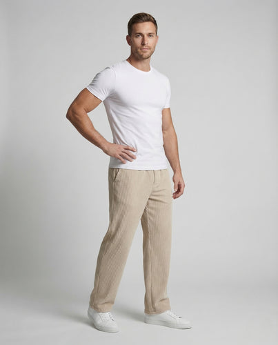 Unisex Cordhose Weit Kordelzug Saum