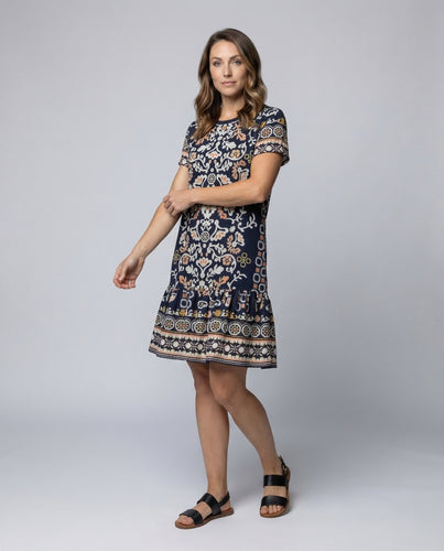Damen Viskose Kleid Ethnomuster