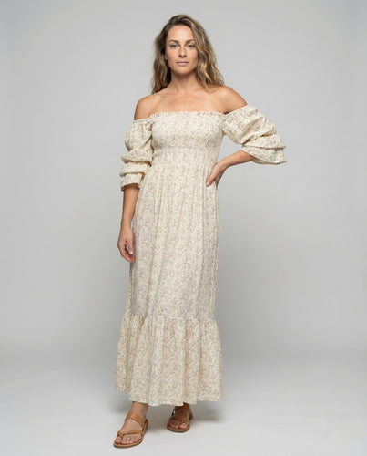 Damen Maxikleid Carmen Volant