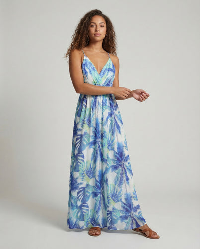Damen Wickel Maxikleid Gürtel