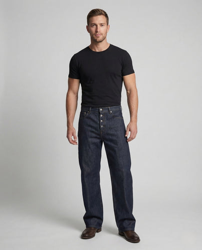 Damen Leinenhose High Waist Knopfleiste