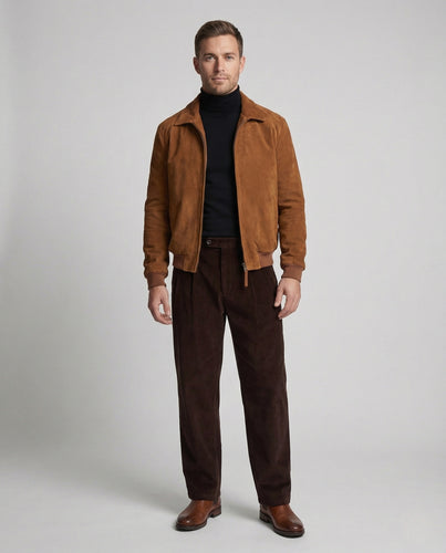 Herren Velours Bomberjacke Klassisch