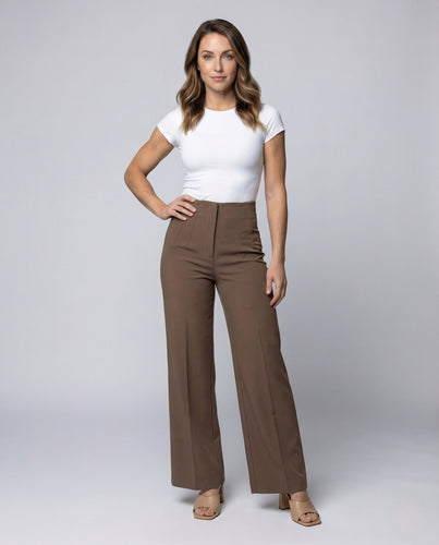 Damen Bundfaltenhose High Waist