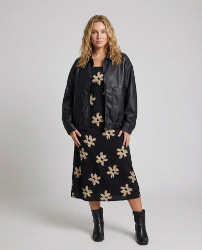 Damen Vegane Lederjacke Oversize