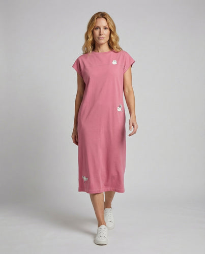 Damen T Shirt Kleid Stickerei