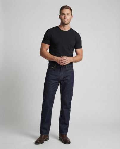 Herren Raw Denim Jeans High Waist
