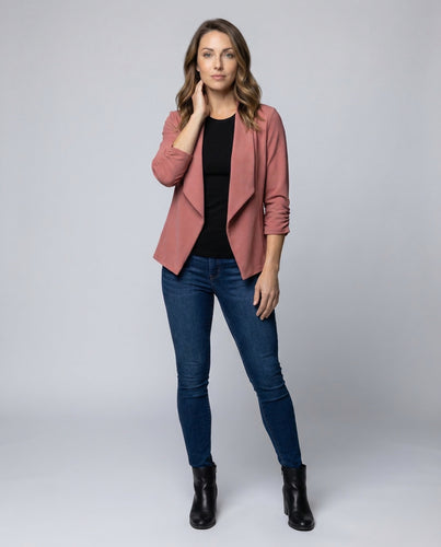 Damen Strick Blazer Wasserfall