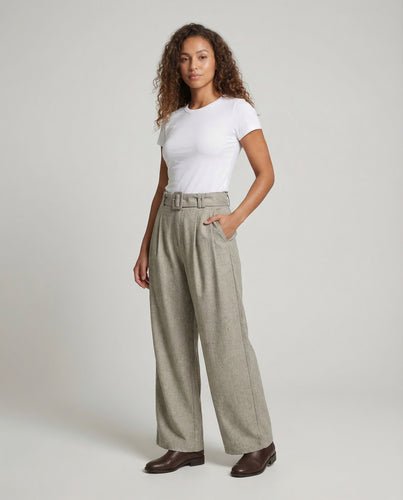 Damen Palazzo Hose Gürtel