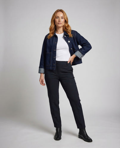Damen Worker Jeansjacke Cropped