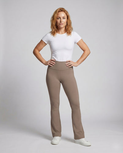 Damen Yogahose Schlag High Waist