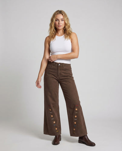 Damen Jeans High Waist Knopfleiste