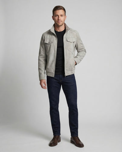 Herren Fliegerjacke Wildlederoptik