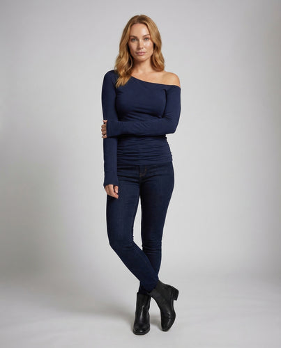 Damen One Shoulder Shirt