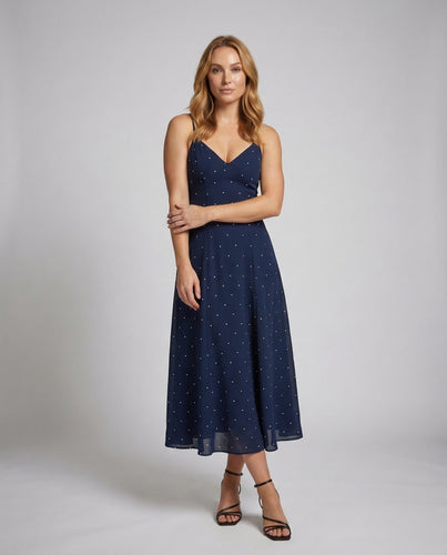 Damen Maxikleid Tupfen