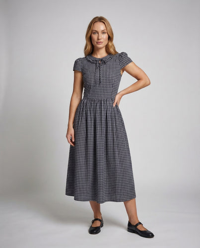 Damen Vichy Midikleid Retro
