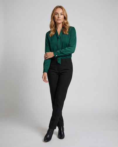 Damen Satinbluse Schluppe