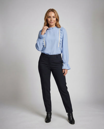 Damen Rüschenbluse Spitze