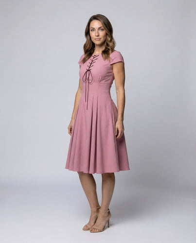 Damen Retro Kleid Schnürung