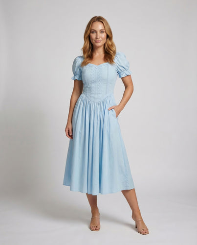 Damen Midikleid Korsage Romantisch