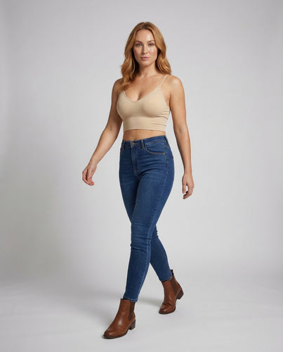 Damen Ripp Bustier Top