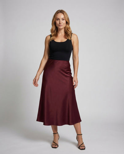 Damen Satin Maxirock Minimal