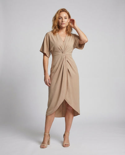 Damen Wickel Midikleid Kimono