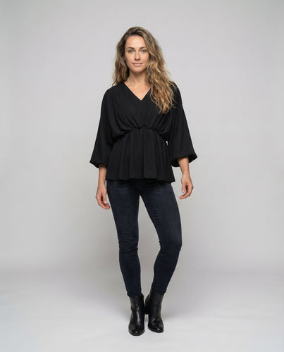 Damen Tunika Bluse Fledermausärmel