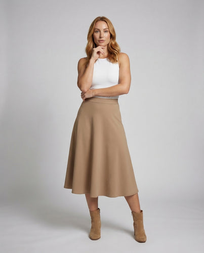 Damen Midirock Ponte Stoff