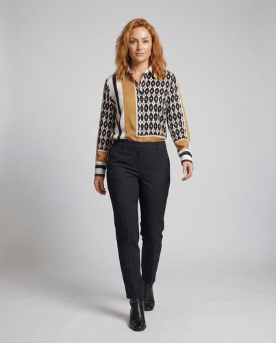 Damen Hemdbluse Muster Seidenoptik