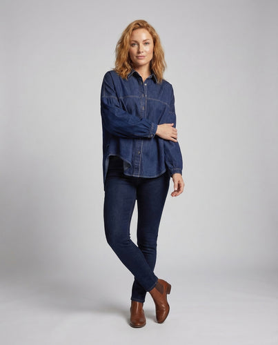 Damen Jeanshemd Oversize