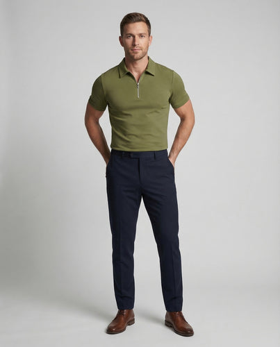 Herren Poloshirt Reißverschluss