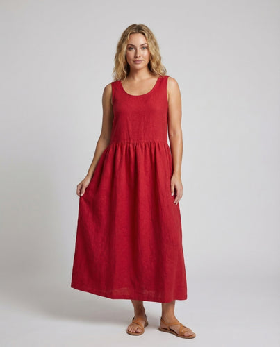 Damen Babydoll Kleid Leinen