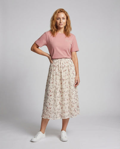 Damen Midirock Blumen Chiffon