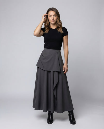 Damen Maxirock Drapiert
