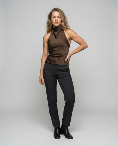 Damen Halter Top Stehkragen