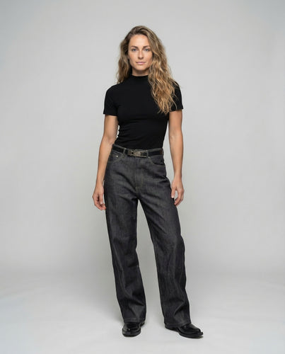Damen Jeans Weit Stickerei
