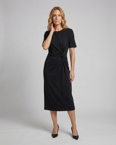 Damen Midikleid Jersey Drapiert