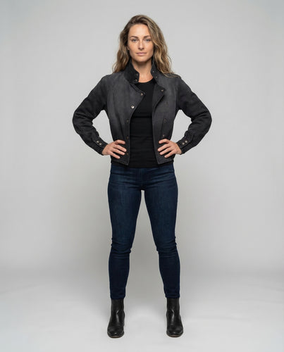 Damen Asymmetrische Kurzjacke Stehkragen