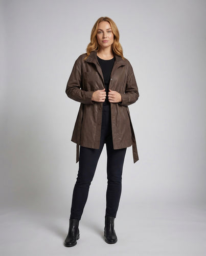 Damen Beschichtete Fieldjacke Bindegürtel