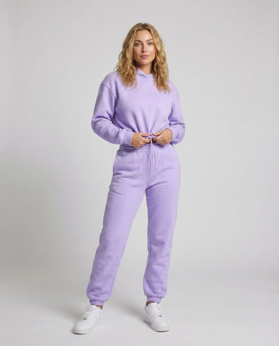 Damen Crop-Hoodie-Set Sweatstoff