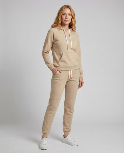 Damen Kapuzen-Sweatset Angerauter Stoff