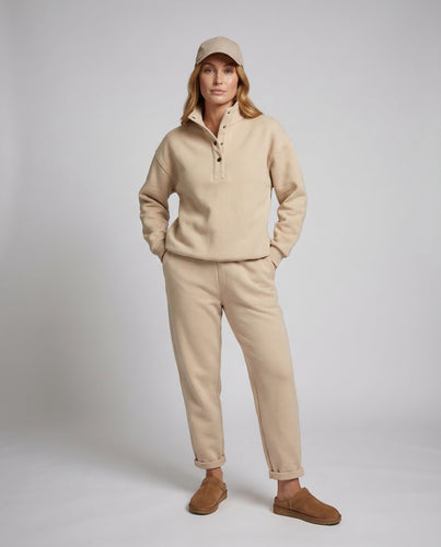 Damen Entspanntes Sweat-Set Stehkragen