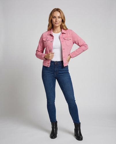 Damen Figurbetonte Denim-Kurzjacke