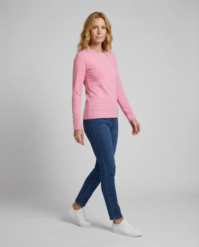 Damen Körpernahes Langarmshirt Feinjersey