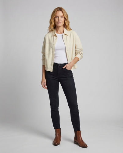 Damen Kurze Hemdjacke Boxy-Schnitt
