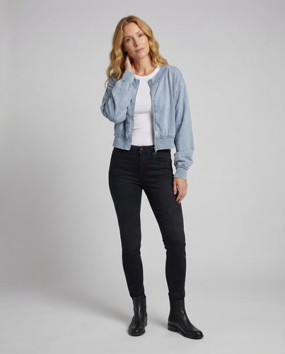 Damen Vintage Zip-Sweatjacke Ballonärmel