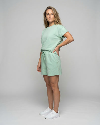 Damen Lässiges Kurz-Set Baumwollmix